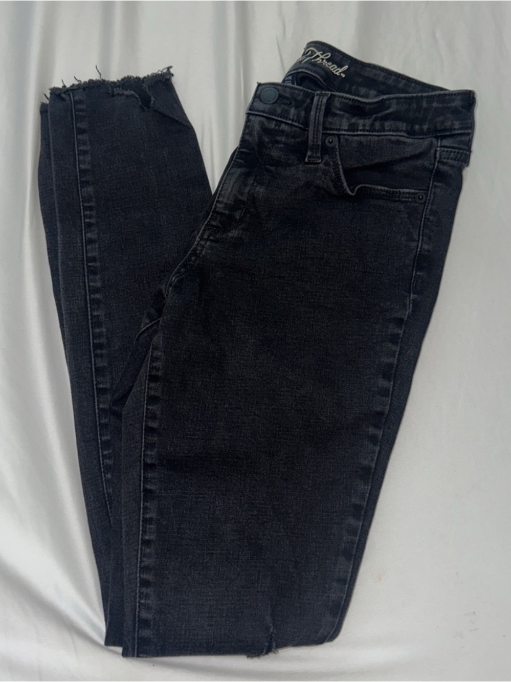 Universal Thread Black Skinny Jeans with Raw Hem